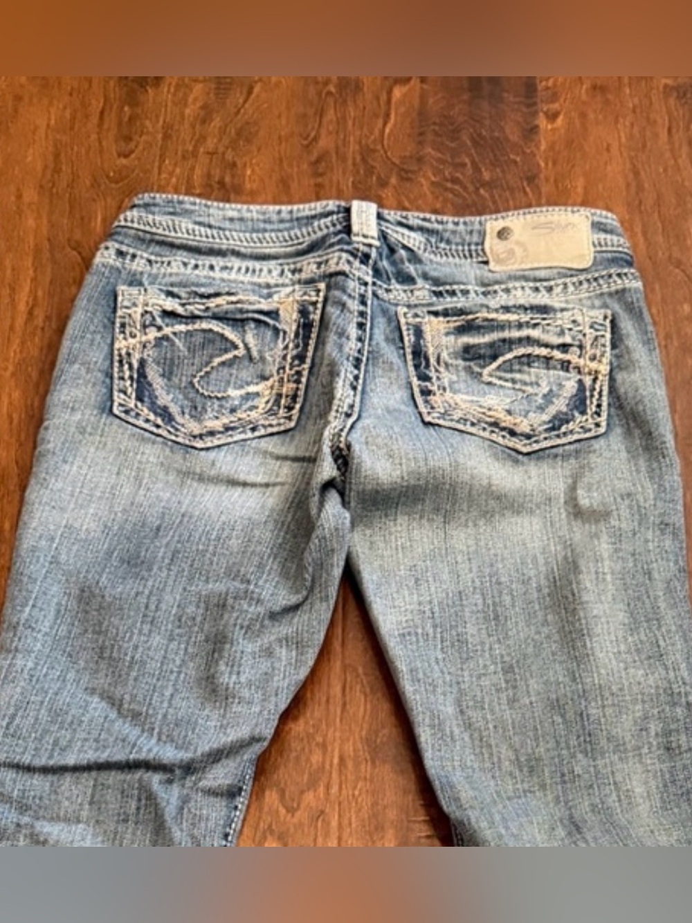 Women’s Distressed Light Blue Denim Jeans-Silver Jeans, Size 27